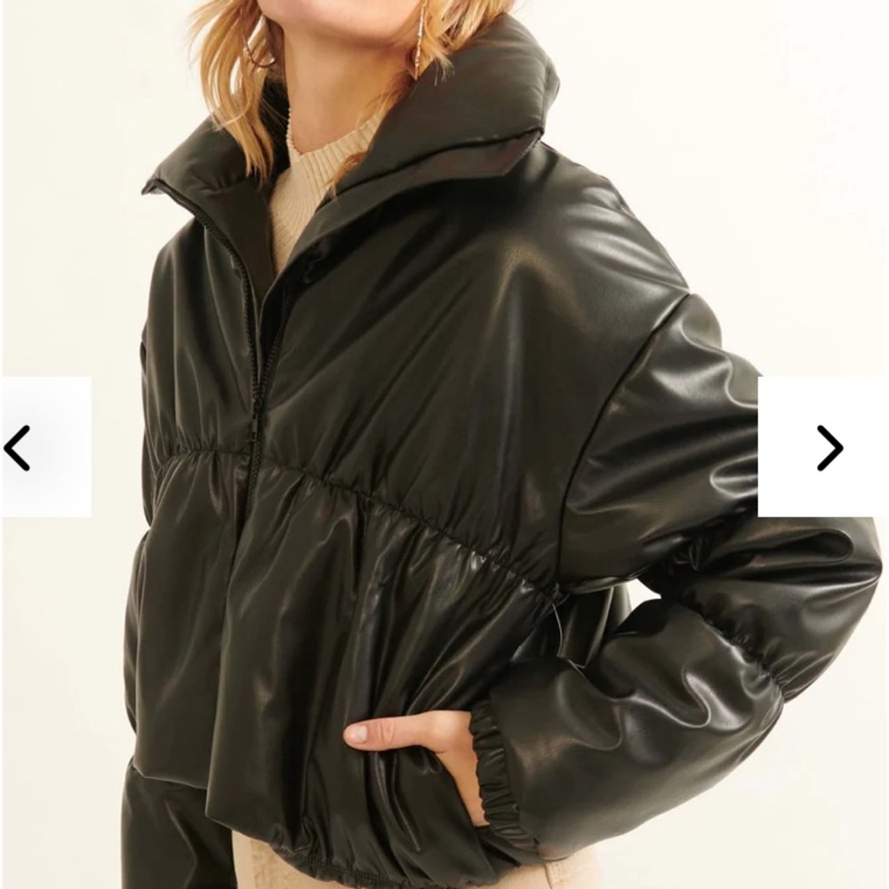 Promesa
Black Diamond Vegan Leather Puffer Jacket